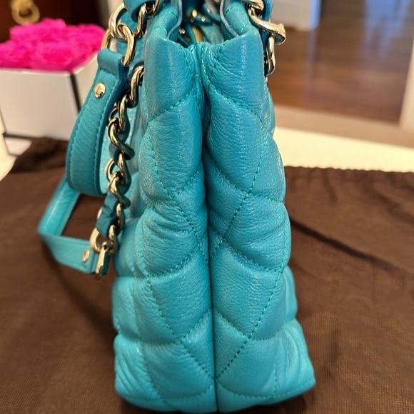 KATE SPADE Sm Maryanne Gold Coast mid teal hand bag quilted original dust bag - Picture 9 of 16